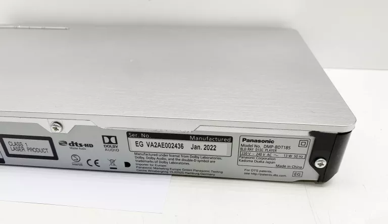 ODTWARZACZ BLUE RAY PANASONIC DMP-BDT185EG