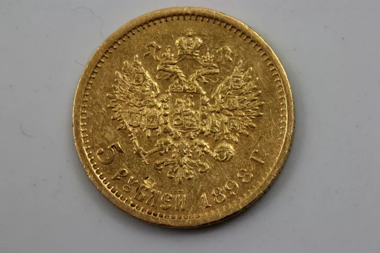 ZŁOTA MONETA 5 RUBLI 1898R 4.3G PR. 900