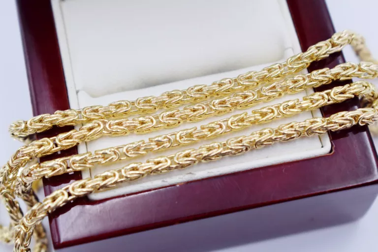 ELEGANCKI ZŁOTY ŁAŃCUSZEK SPLOT KRÓLEWSKI PR.585 14K 55CM 10,98G