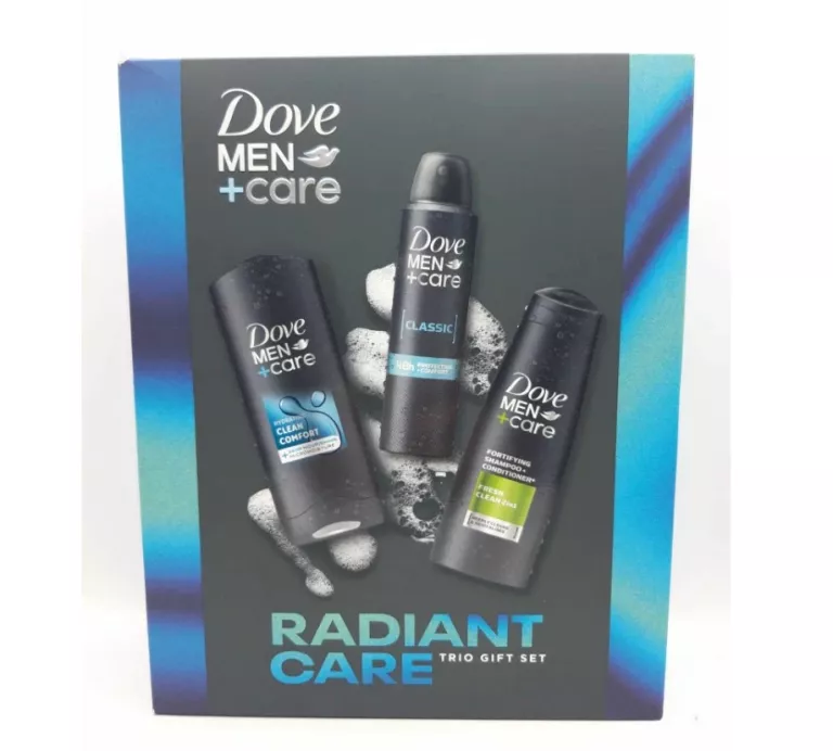 ZESTAW PODARUNKOWY DOVE RADIANT CARE DUO, ANTYPERSPIRANT, ŻEL, ODŻYWKA