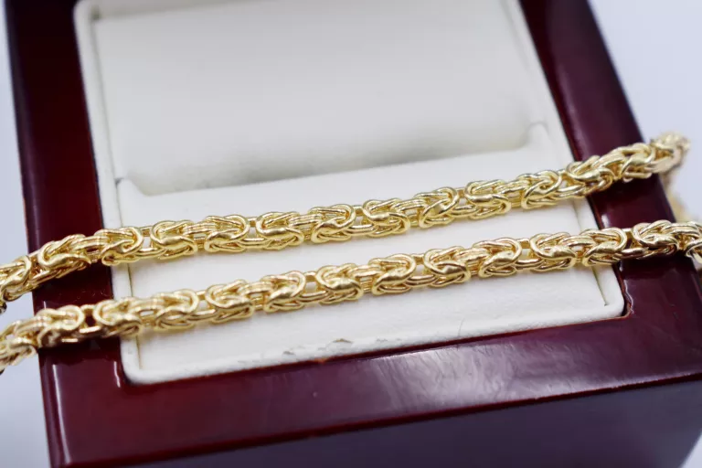 ELEGANCKI ZŁOTY ŁAŃCUSZEK SPLOT KRÓLEWSKI PR.585 14K 55CM 10,98G