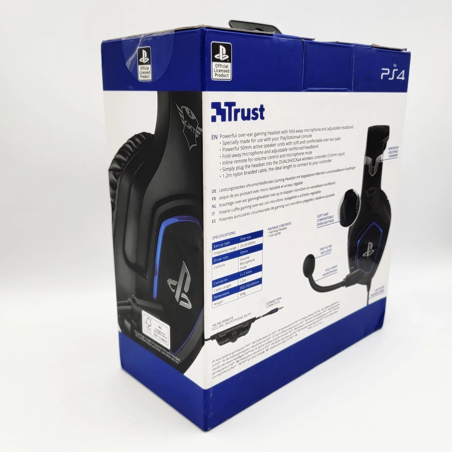 Trust GXT 488 Forze PS4 Gaming Headset Potenti Cuffie