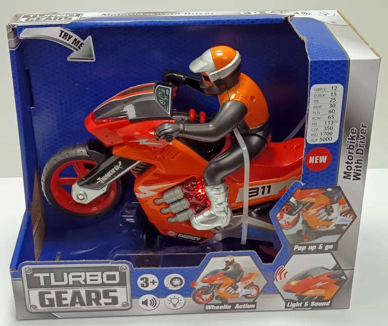 MOTOCYKL Z KIEROWCĄ TURBO GEARS