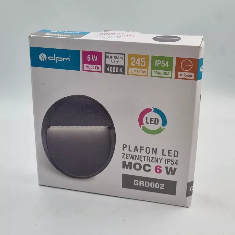 PLAFON LED ZEWNĘTRZNY DPM OKRĄGLY OKAZJA! POLECAM!
