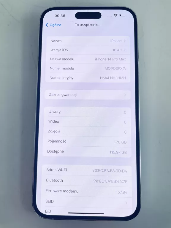 APPLE IPHONE 14 PRO MAX 6/128GB BIAŁY