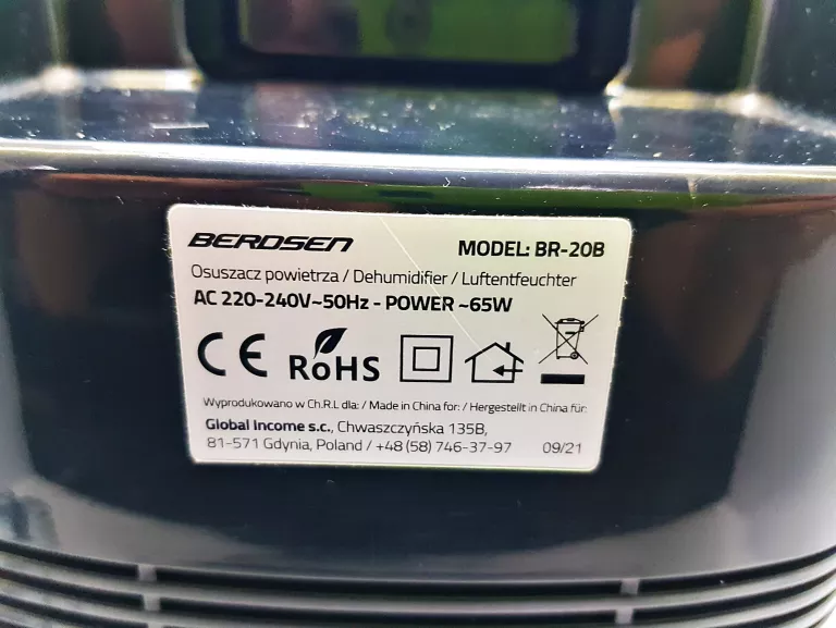 OSUSZACZ POWIETRZA BERDSEN BR-20B PUDEŁKO