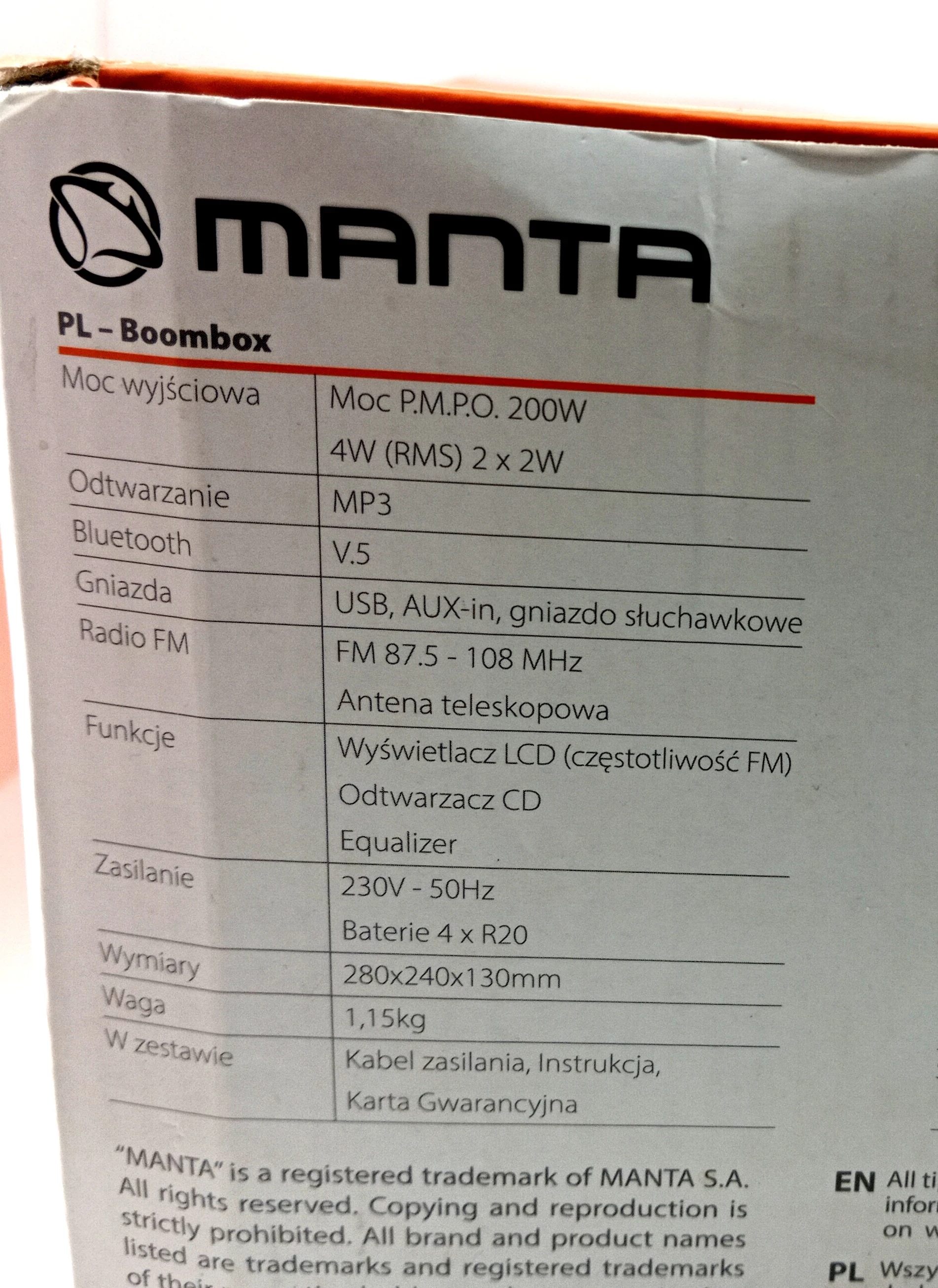 boombox-manta-bbx006-cd-radio-bluetoothgwarancja-stan-uzywany