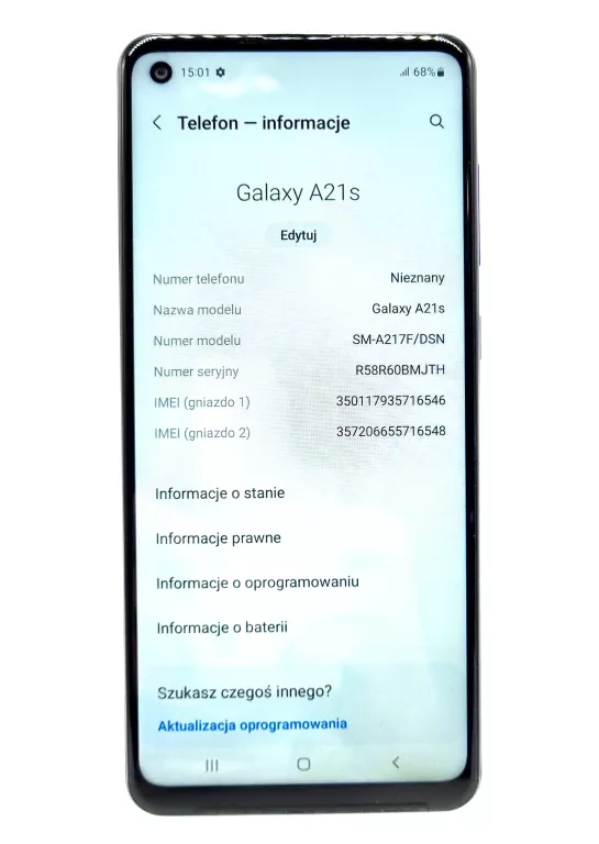 TELEFON SAMSUNG GALAXY A21S 3 GB / 32 GB / NIEBIESKI