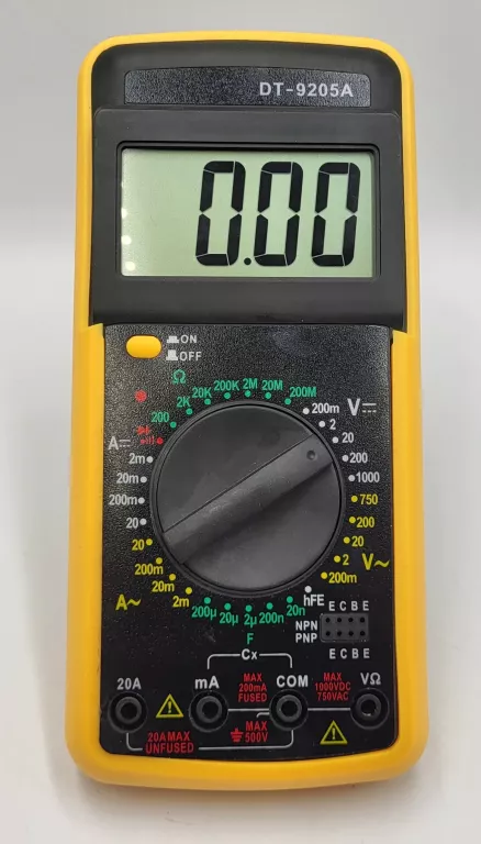 MULTIMETR DT9205A MIERNIK CYFROWY PRĄDU NAPIĘCIA TESTER LCD