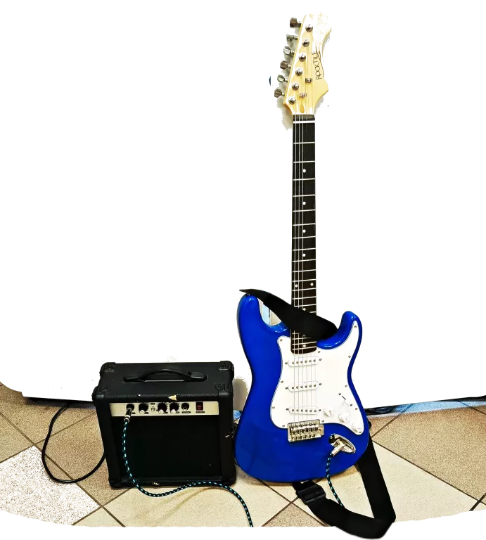 GITARA ELEKTRYCZNA ROCKTILE PLUS WZMACNIACZ GITAROWY GF-15 240 V