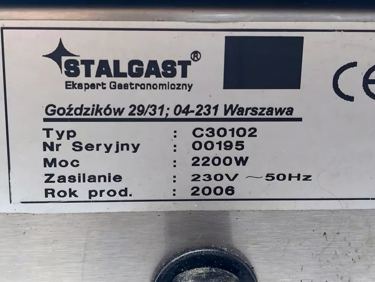 PROFESJONALNY GRILL STALGAST CATERINA C30102 2200W