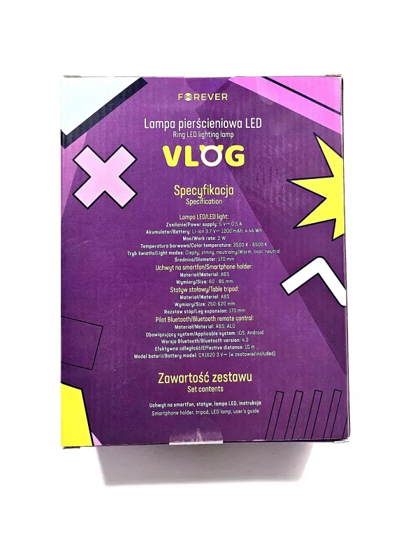 LAMPA PIERŚCIENIOWA LED VLOG FOREVER