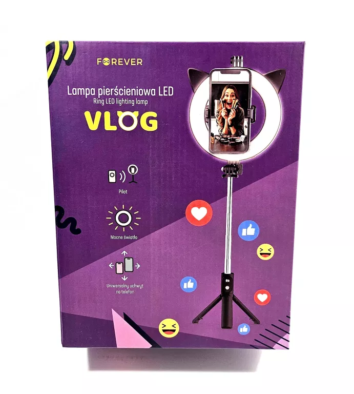 LAMPA PIERŚCIENIOWA LED VLOG FOREVER