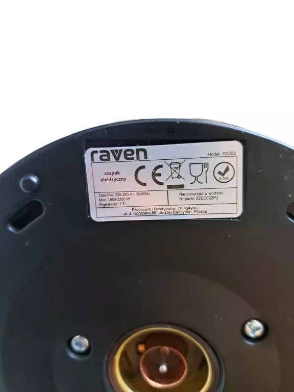 CZAJNIK ELEKTRYCZNY RAVEN