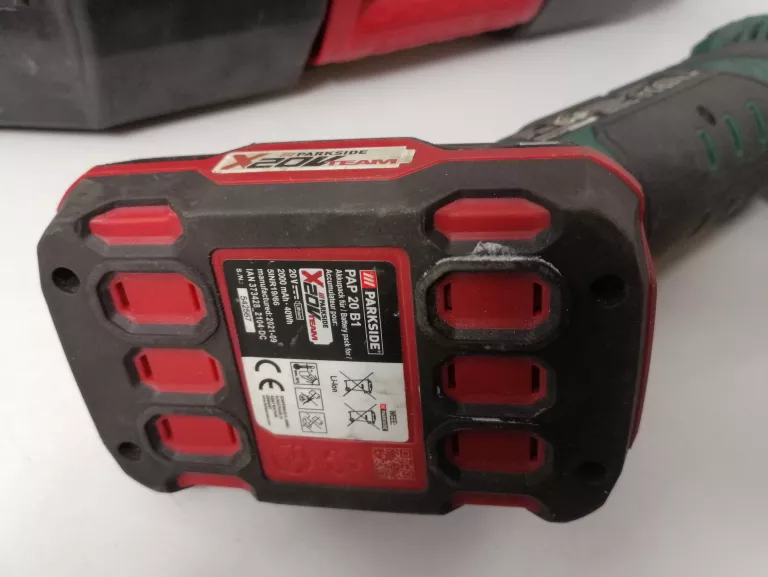 PARKSIDE AKUMULATOROWA SZLIFIERKA KĄTOWA 20 V KOMPLET