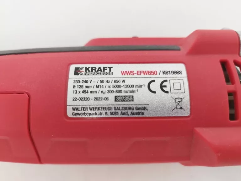 SZLIFIERKA KRAFT WERKZEUGE K619988 650W
