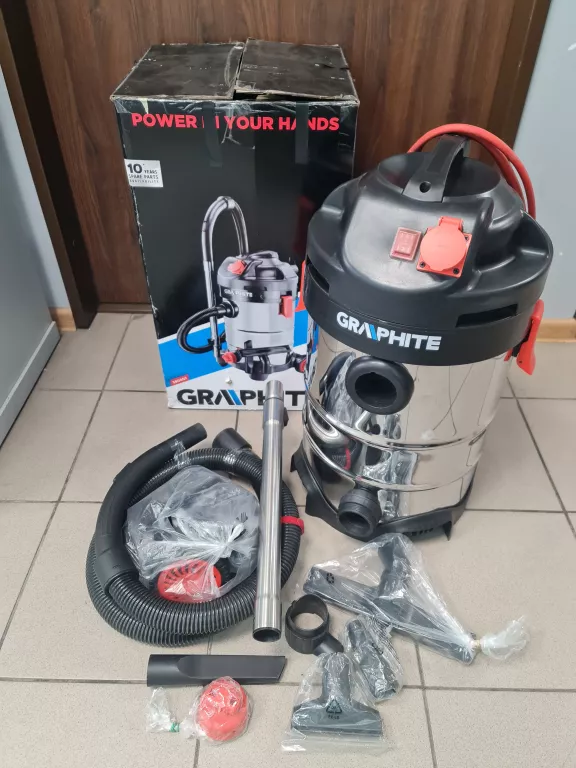 ODKURZACZ WARSZTATOWY 1500W GRAPHITE 59G607 KOMPLET IGŁA!