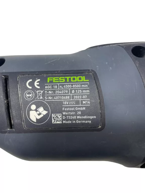 SZLIFIERKA KĄTOWA FESTOOL AGC 18