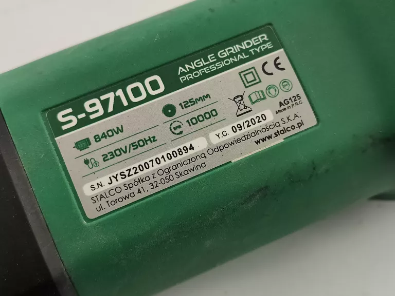 SZLIFIERKA KĄTOWA STALCO S-97100