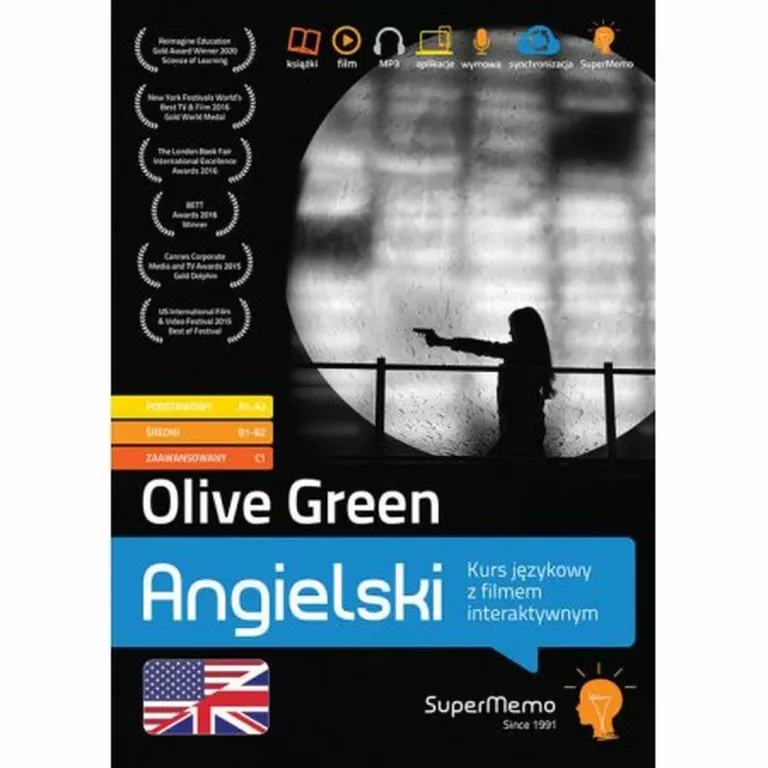 OLIVE GREEN KURS JĘZYKOWY Z FILMEM INTERAKTYWNYM A1 - C1 STAN SUPER FOLIA