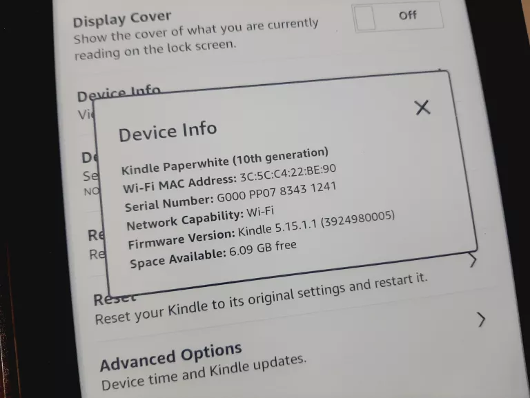 AMAZON KINDLE PAPERWHITE 10TH GEN. PQ94WIF 6" WIFI