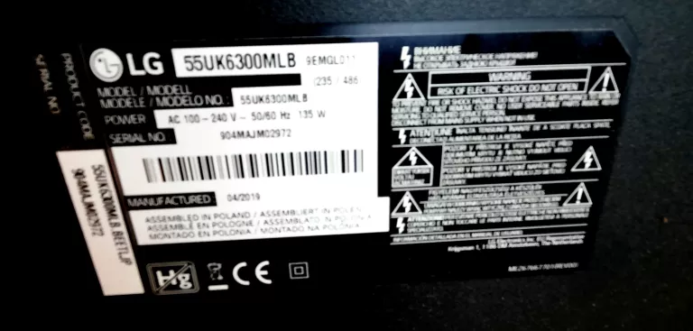 TELEWIZOR LG SMART 55" 55UK6300MLB Z PILOTEM