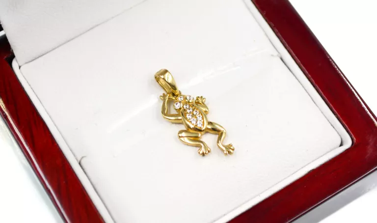 PIĘKNA ZŁOTA ZAWIESZKA PR. 585 ŻABKA 14K