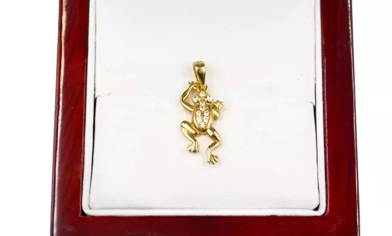 PIĘKNA ZŁOTA ZAWIESZKA PR. 585 ŻABKA 14K