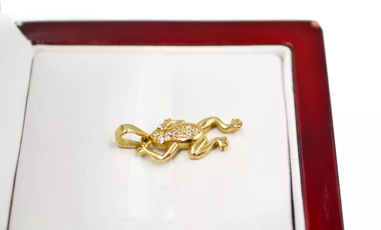 PIĘKNA ZŁOTA ZAWIESZKA PR. 585 ŻABKA 14K