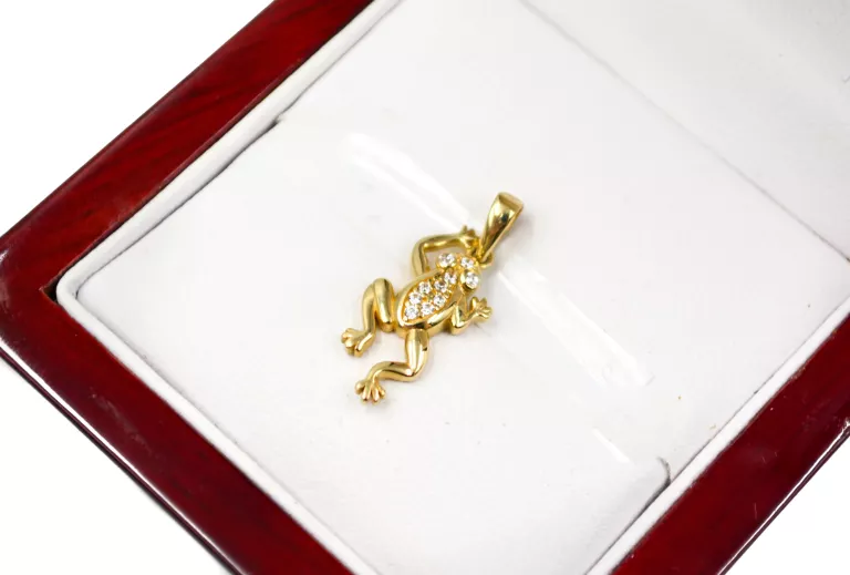 PIĘKNA ZŁOTA ZAWIESZKA PR. 585 ŻABKA 14K