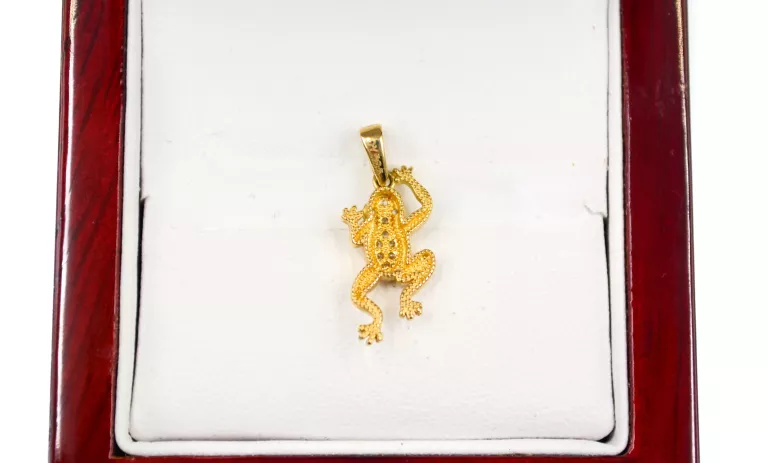 PIĘKNA ZŁOTA ZAWIESZKA PR. 585 ŻABKA 14K