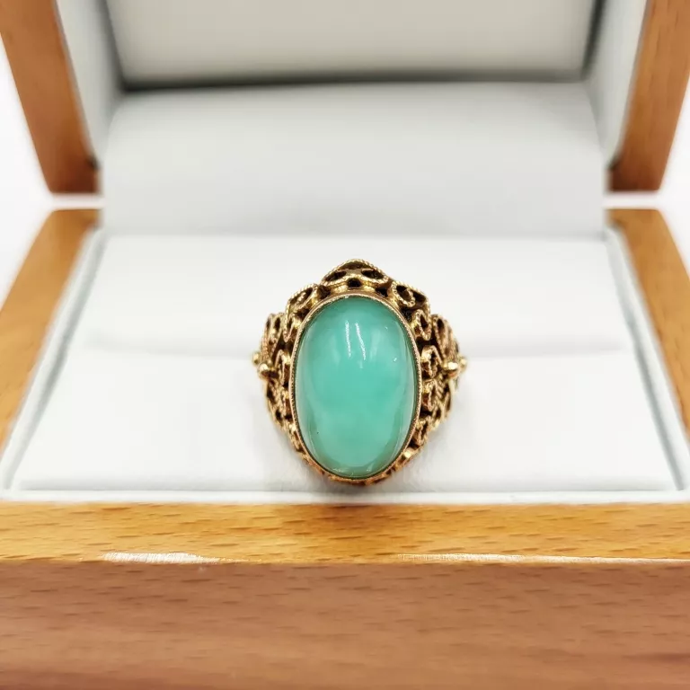 niesamowity-stary-zloty-pierscionek-z-chryzoprazem-filigran-585-rozmiarsrednica-wew-mm-141700