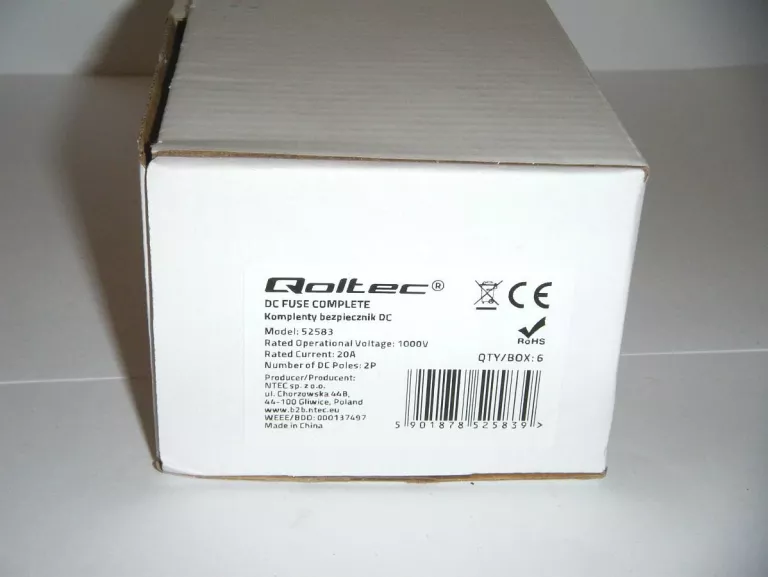OGRANICZNIK PRZEPIĘĆ QOLTEC 1000 V IP20 20 A 52583 10X38