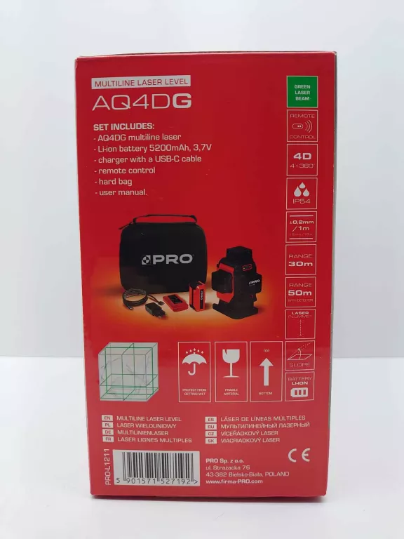 LASER KRZYŻOWY PRO PRO-AQ4DG 30 M 4X360