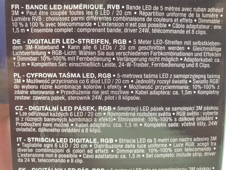 TAŚMA LED RGB 5M DIGITAL LED STRIP KOMPLET
