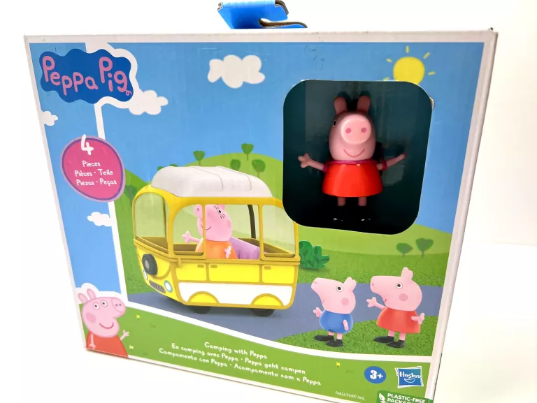 FIGURKI ŚWINKA PEPPA GEORGE MAMA ŚWINKA + AUTOBUS ZESTAW HASBRO