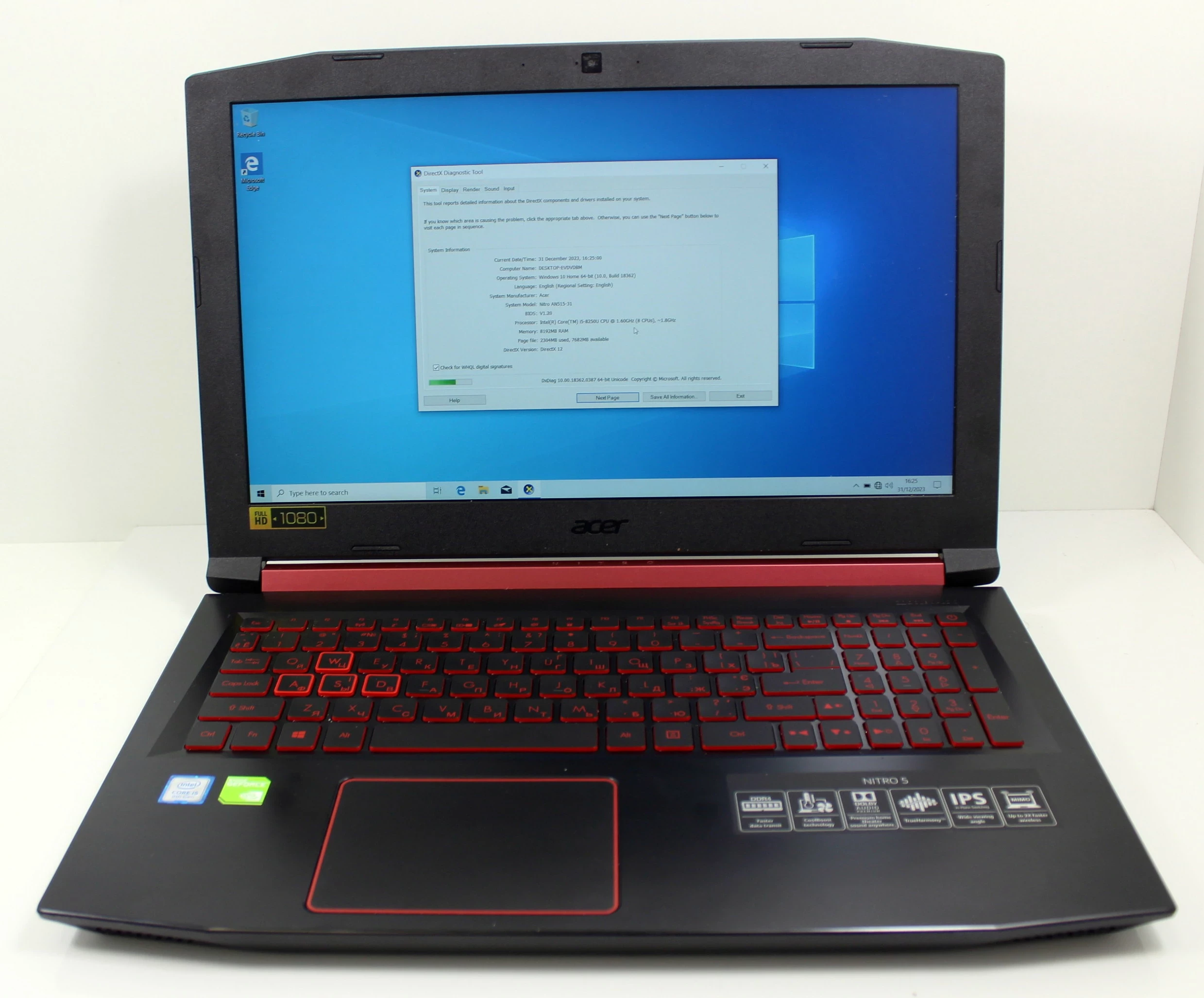 LAPTOP ACER NITRO 5 N17C4 I5-8250U 8GB RAM/1TB | Laptopy | Loombard.pl