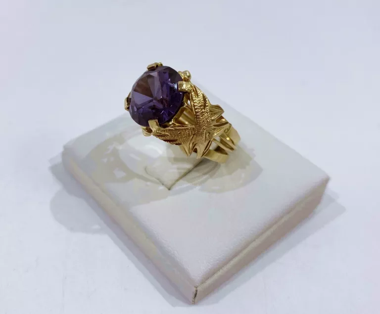 ZŁOTY PIERŚCIONEK Z AMETYSTEM 585 6,6G R.21