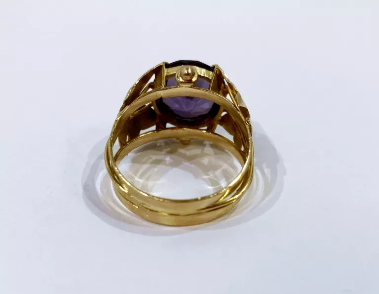 ZŁOTY PIERŚCIONEK Z AMETYSTEM 585 6,6G R.21