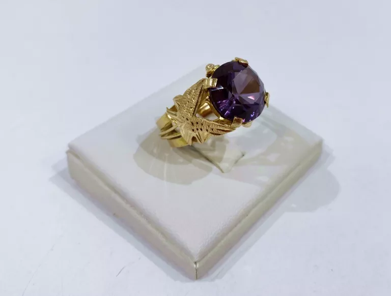 ZŁOTY PIERŚCIONEK Z AMETYSTEM 585 6,6G R.21