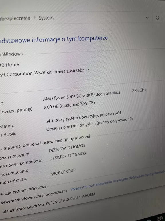 LAPTOP HP ENVY X360 13 * RYZEN 5 8 GB 512 GB SSD