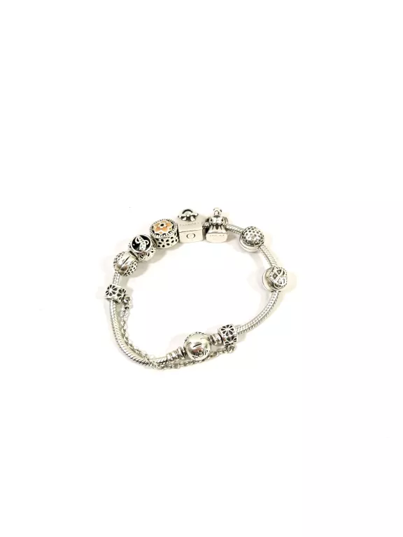 BRANSOLETKA PANDORA + 8 CHARMS
