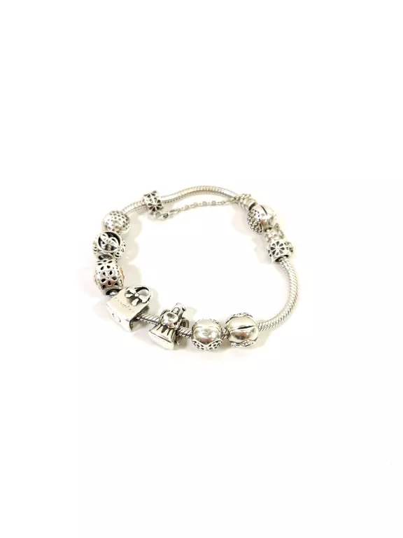 BRANSOLETKA PANDORA + 8 CHARMS