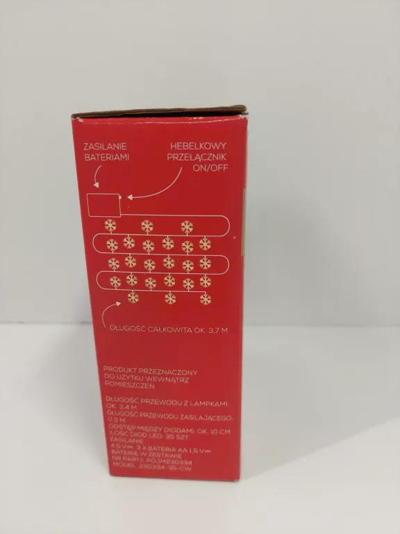 ŚWIATEŁKA CHOINKOWE LAMPKI ŚNIEŻYNKI 35 DIOD LED