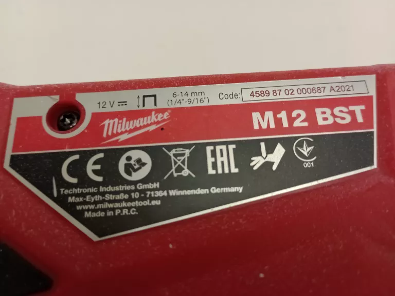 ZSZYWACZ MILWAUKEE 4933459634 M12 BST-0 AKUMULATOROWY 6-14 MM