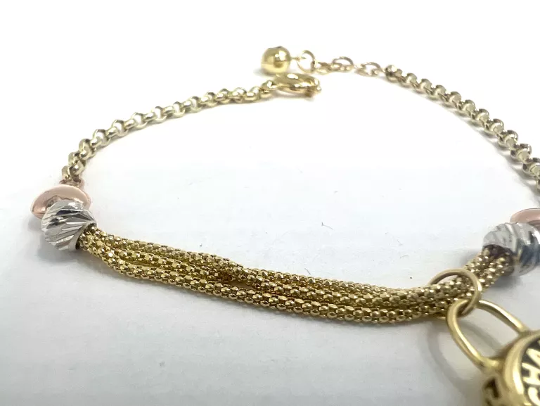 ZŁOTA BRANSOLETKA KŁÓDKA CHANEL 585 19CM