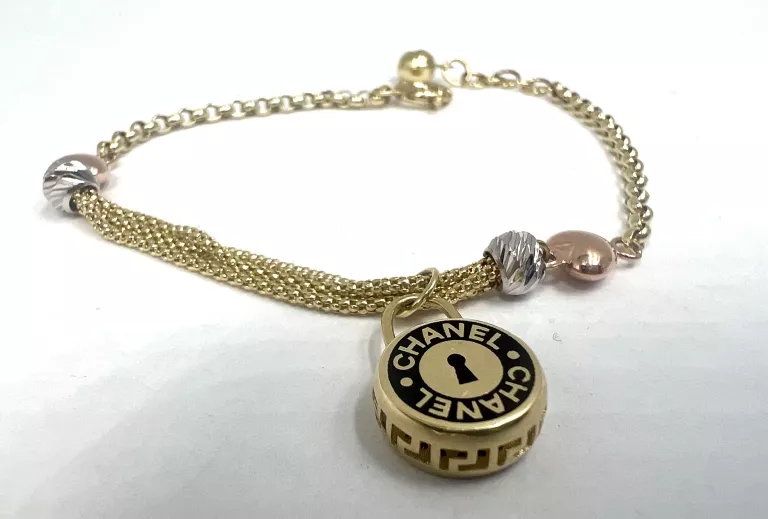 ZŁOTA BRANSOLETKA KŁÓDKA CHANEL 585 19CM