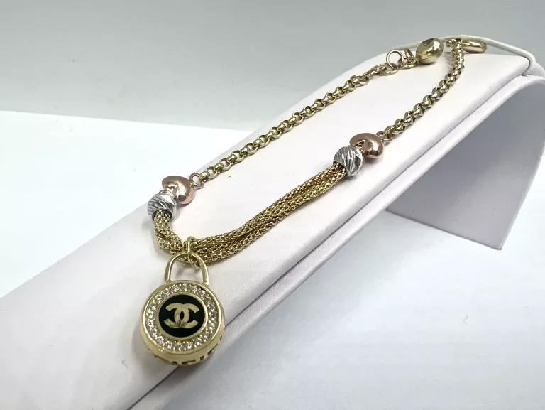 ZŁOTA BRANSOLETKA KŁÓDKA CHANEL 585 19CM