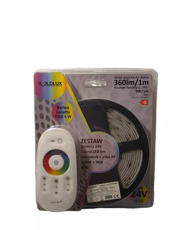 ZESTAW ZASILACZ 24V TASMA LED 5M STEROWNIK + PILOT RF
