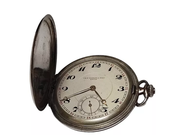SREBRNY ZEGAREK KIESZONKOWY, CH. F. TISSOT & FILS, LOCLE